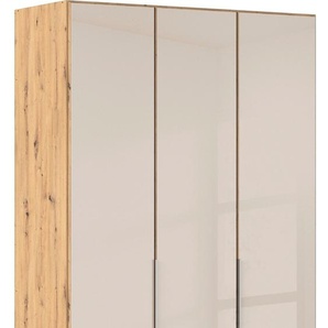 Drehtürenschrank RAUCH Kleiderschrank Kleiderschränke Schrank Garderobe AGORDO mit Glasfront Schränke Gr. B/H/T: 136cm x 229cm x 54cm, 3 St., beige (eiche artisan/glas champagner) mit Außenschubkästen, in 6 Breiten und 2 Höhen MADE IN GERMANY