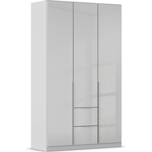 Drehtürenschrank RAUCH Kleiderschrank Kleiderschränke Schrank Garderobe AGORDO mit Glasfront Schränke Gr. B/H/T: 136cm x 229cm x 54cm, 3 St., grau (seidengrau/glas seidengrau) mit Außenschubkästen, in 6 Breiten und 2 Höhen MADE IN GERMANY