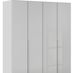 Drehtürenschrank RAUCH Kleiderschrank Kleiderschränke Schrank Garderobe AGORDO mit Glasfront Schränke Gr. B/H/T: 181cm x 210cm x 54cm, 4 St., grau (seidengrau) durchdachte Innenausstattung, in 6 Breiten und 2 Höhen MADE IN GERMANY