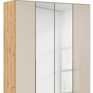 Drehtürenschrank RAUCH Kleiderschrank Kleiderschränke Schrank Garderobe AGORDO mit Glasfront Schränke Gr. B/H/T: 181cm x 229cm x 54cm, 4 St., braun (eiche artisan) durchdachte Innenausstattung, in 6 Breiten und 2 Höhen MADE IN GERMANY