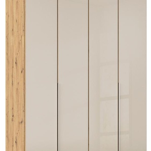 Drehtürenschrank RAUCH Kleiderschrank Kleiderschränke Schrank Garderobe AGORDO mit Glasfront Schränke Gr. B/H/T: 181cm x 229cm x 54cm, 4 St., braun (eiche artisan) durchdachte Innenausstattung, in 6 Breiten und 2 Höhen MADE IN GERMANY