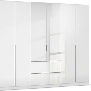 Drehtürenschrank RAUCH Kleiderschrank Kleiderschränke Schrank Garderobe AGORDO mit Glasfront Schränke Gr. B/H/T: 271cm x 210cm x 54cm, 6 St., weiß (alpinweiß/glas kristallweiß) mit Außenschubkästen, in 6 Breiten und 2 Höhen MADE IN GERMANY