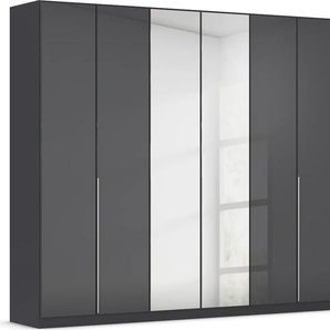 Drehtürenschrank RAUCH Kleiderschrank Kleiderschränke Schrank Garderobe AGORDO mit Glasfront Schränke Gr. B/H/T: 271cm x 229cm x 54cm, 6 St., grau (graumetallic) durchdachte Innenausstattung, in 6 Breiten und 2 Höhen MADE IN GERMANY