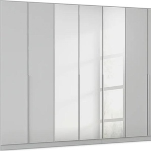 Drehtürenschrank RAUCH Kleiderschrank Kleiderschränke Schrank Garderobe AGORDO mit Glasfront Schränke Gr. B/H/T: 315cm x 210cm x 54cm, 7 St., grau (seidengrau) durchdachte Innenausstattung, in 6 Breiten und 2 Höhen MADE IN GERMANY