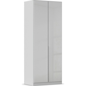 Drehtürenschrank RAUCH Kleiderschrank Kleiderschränke Schrank Garderobe AGORDO mit Glasfront Schränke Gr. B/H/T: 91 cm x 229 cm x 54 cm, 2 St., grau (seidengrau) durchdachte Innenausstattung, in 6 Breiten und 2 Höhen MADE IN GERMANY