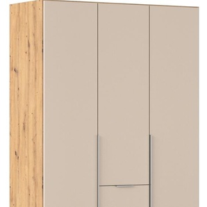 Drehtürenschrank RAUCH Kleiderschrank Schrank Garderobe AGORDO mit Dekor- oder Hochglanzfront Schränke Gr. B/H/T: 136cm x 210cm x 54cm, 3 St., braun (eiche artisan/champagner) mit Außenschubkästen, in 6 Breiten und 2 Höhen MADE IN GERMANY