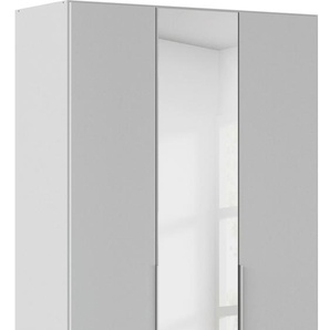 Drehtürenschrank RAUCH Kleiderschrank Schrank Garderobe AGORDO mit Dekor- oder Hochglanzfront Schränke Gr. B/H/T: 136cm x 229cm x 54cm, 3 St., grau (seidengrau) mit Außenschubkästen, in 6 Breiten und 2 Höhen MADE IN GERMANY