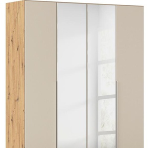 Drehtürenschrank RAUCH Kleiderschrank Schrank Garderobe AGORDO mit Dekor- oder Hochglanzfront Schränke Gr. B/H/T: 181cm x 210cm x 54cm, 4 St., braun (eiche artisan/champagner) durchdachte Innenausstattung, in 6 Breiten und 2 Höhen MADE IN GERMANY