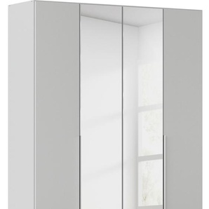 Drehtürenschrank RAUCH Kleiderschrank Schrank Garderobe AGORDO mit Dekor- oder Hochglanzfront Schränke Gr. B/H/T: 181 cm x 229 cm x 54 cm, 4 St., grau (seidengrau) durchdachte Innenausstattung, in 6 Breiten und 2 Höhen MADE IN GERMANY