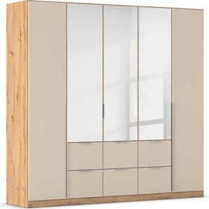 Drehtürenschrank RAUCH Kleiderschrank Schrank Garderobe AGORDO mit Dekor- oder Hochglanzfront Schränke Gr. B/H/T: 226cm x 210cm x 54cm, 5 St., braun (eiche artisan/champagner) mit Außenschubkästen, in 6 Breiten und 2 Höhen MADE IN GERMANY