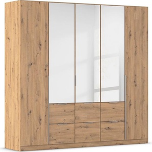 Drehtürenschrank RAUCH Kleiderschrank Schrank Garderobe AGORDO mit Dekor- oder Hochglanzfront Schränke Gr. B/H/T: 226cm x 210cm x 54cm, 5 St., braun (eiche artisan) mit Außenschubkästen, in 6 Breiten und 2 Höhen MADE IN GERMANY