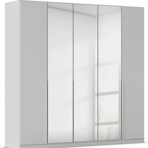 Drehtürenschrank RAUCH Kleiderschrank Schrank Garderobe AGORDO mit Dekor- oder Hochglanzfront Schränke Gr. B/H/T: 226cm x 229cm x 54cm, 5 St., grau (seidengrau) durchdachte Innenausstattung, in 6 Breiten und 2 Höhen MADE IN GERMANY