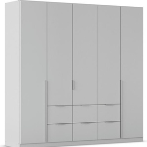 Drehtürenschrank RAUCH Kleiderschrank Schrank Garderobe AGORDO mit Dekor- oder Hochglanzfront Schränke Gr. B/H/T: 226cm x 229cm x 54cm, 5 St., grau (seidengrau) mit Außenschubkästen, in 6 Breiten und 2 Höhen MADE IN GERMANY