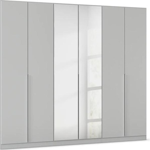 Drehtürenschrank RAUCH Kleiderschrank Schrank Garderobe AGORDO mit Dekor- oder Hochglanzfront Schränke Gr. B/H/T: 271cm x 210cm x 54cm, 6 St., grau (seidengrau) durchdachte Innenausstattung, in 6 Breiten und 2 Höhen MADE IN GERMANY