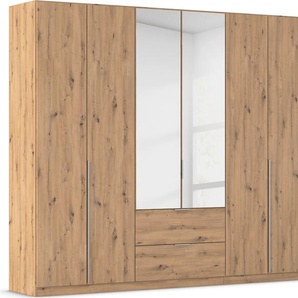 Drehtürenschrank RAUCH Kleiderschrank Schrank Garderobe AGORDO mit Dekor- oder Hochglanzfront Schränke Gr. B/H/T: 271cm x 229cm x 54cm, 6 St., braun (eiche artisan) mit Außenschubkästen, in 6 Breiten und 2 Höhen MADE IN GERMANY