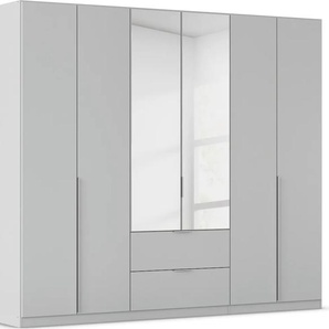 Drehtürenschrank RAUCH Kleiderschrank Schrank Garderobe AGORDO mit Dekor- oder Hochglanzfront Schränke Gr. B/H/T: 271cm x 229cm x 54cm, 6 St., grau (seidengrau) mit Außenschubkästen, in 6 Breiten und 2 Höhen MADE IN GERMANY