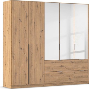 Drehtürenschrank RAUCH Kleiderschrank Schrank Garderobe AGORDO mit Dekor- oder Hochglanzfront Schränke Gr. B/H/T: 315cm x 210cm x 54cm, 7 St., braun (eiche artisan) mit Außenschubkästen, in 6 Breiten und 2 Höhen MADE IN GERMANY