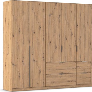 Drehtürenschrank RAUCH Kleiderschrank Schrank Garderobe AGORDO mit Dekor- oder Hochglanzfront Schränke Gr. B/H/T: 315cm x 210cm x 54cm, 7 St., braun (eiche artisan) mit Außenschubkästen, in 6 Breiten und 2 Höhen MADE IN GERMANY