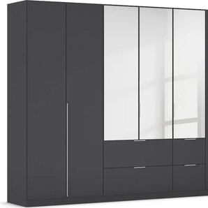 Drehtürenschrank RAUCH Kleiderschrank Schrank Garderobe AGORDO mit Dekor- oder Hochglanzfront Schränke Gr. B/H/T: 315cm x 210cm x 54cm, 7 St., grau (graumetallic) mit Außenschubkästen, in 6 Breiten und 2 Höhen MADE IN GERMANY