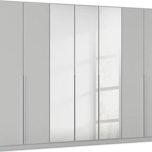 Drehtürenschrank RAUCH Kleiderschrank Schrank Garderobe AGORDO mit Dekor- oder Hochglanzfront Schränke Gr. B/H/T: 315cm x 210cm x 54cm, 7 St., grau (seidengrau) durchdachte Innenausstattung, in 6 Breiten und 2 Höhen MADE IN GERMANY