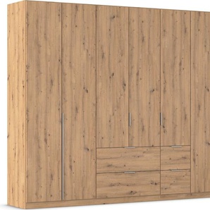 Drehtürenschrank RAUCH Kleiderschrank Schrank Garderobe AGORDO mit Dekor- oder Hochglanzfront Schränke Gr. B/H/T: 315cm x 229cm x 54cm, 7 St., braun (eiche artisan) mit Außenschubkästen, in 6 Breiten und 2 Höhen MADE IN GERMANY