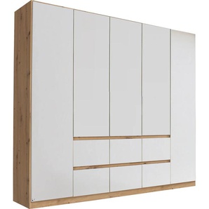 Drehtürenschrank RAUCH Kleiderschrank Schrank Garderobe Garderobenschrank MAINZ Schränke Gr. B/H/T: 226cm x 210cm x 54cm, 5 St., weiß (eiche artisan/alpinweiß) grifflose Front, Außentüren mit Push-to-Open Funktion MADE IN GERMANY