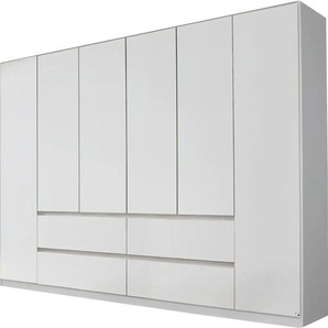 Drehtürenschrank RAUCH Kleiderschrank Schrank Garderobe Garderobenschrank MAINZ Schränke Gr. B/H/T: 271cm x 210cm x 54cm, 6 St., weiß (alpinweiß) grifflose Front, Außentüren mit Push-to-Open Funktion MADE IN GERMANY