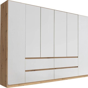 Drehtürenschrank RAUCH Kleiderschrank Schrank Garderobe Garderobenschrank MAINZ Schränke Gr. B/H/T: 271 cm x 210 cm x 54 cm, 6 St., weiß (eiche artisan, alpinweiß) grifflose Front, Außentüren mit Push-to-Open Funktion MADE IN GERMANY