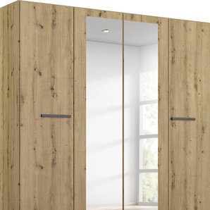 Drehtürenschrank RAUCH Kleiderschrank Schrank Garderobe Garderobenschrank Stauraumwunder MODI Schränke Gr. B/H/T: 181 cm x 210 cm x 54 cm, Mit Spiegel, braun (eiche artisan) inkl. Stoff-Organizer mit 6 Fächern optionaler Spiegel MADE IN GERMANY