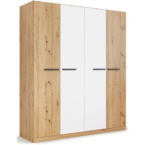 Drehtürenschrank RAUCH Kleiderschrank Schrank Garderobe Garderobenschrank Stauraumwunder MODI Schränke Gr. B/H/T: 181 cm x 210 cm x 54 cm, Ohne Spiegel, weiß (eiche artisan, weiß) inkl. Stoff-Organizer mit 6 Fächern optionaler Spiegel MADE IN GERMANY