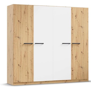 Drehtürenschrank RAUCH Kleiderschrank Schrank Garderobe Garderobenschrank Stauraumwunder MODI Schränke Gr. B/H/T: 226 cm x 210 cm x 54 cm, Ohne Spiegel, weiß (eiche artisan, weiß) inkl. Stoff-Organizer mit 6 Fächern optionaler Spiegel MADE IN GERMANY