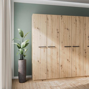 Drehtürenschrank RAUCH Kleiderschrank Schrank Garderobe Garderobenschrank Stauraumwunder MODI Schränke Gr. B/H/T: 271cm x 210cm x 54cm, Ohne Spiegel, braun (eiche artisan) inkl. Stoff-Organizer mit 6 Fächern optionaler Spiegel MADE IN GERMANY