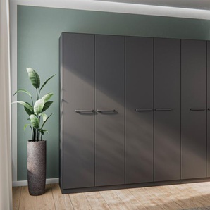 Drehtürenschrank RAUCH Kleiderschrank Schrank Garderobe Garderobenschrank Stauraumwunder MODI Schränke Gr. B/H/T: 271cm x 210cm x 54cm, Ohne Spiegel, grau (graumetallic) inkl. Stoff-Organizer mit 6 Fächern optionaler Spiegel MADE IN GERMANY