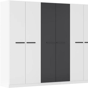 Drehtürenschrank RAUCH Kleiderschrank Schrank Garderobe Garderobenschrank Stauraumwunder MODI Schränke Gr. B/H/T: 271cm x 210cm x 54cm, Ohne Spiegel, weiß (weiß/graumetallic) inkl. Stoff-Organizer mit 6 Fächern optionaler Spiegel MADE IN GERMANY