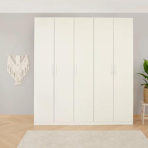 Drehtürenschrank RAUCH Kleiderschrank Schrank Garderobe KOLUNA mit Dekor-Front Schränke Gr. B/H/T: 226 cm x 229 cm x 54 cm, 5 St., weiß (alpinweiß) inkl. 2 Innenschubladen sowie extra Einlegeböden MADE IN GERMANY