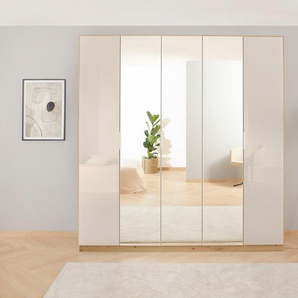 Drehtürenschrank RAUCH Kleiderschrank Schrank Garderobe KOLUNA mit Glastüren und Spiegel Schränke Gr. B/H/T: 226cm x 229cm x 54cm, 5 St., beige (eiche artisan/glas champagner) inkl. 2 Innenschubladen sowie extra Einlegeböden MADE IN GERMANY