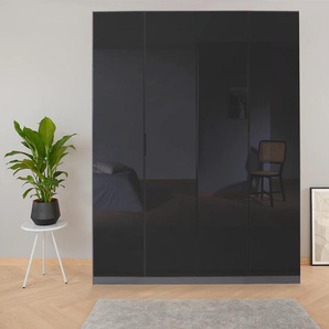 Drehtürenschrank RAUCH Kleiderschrank Schrank Garderobe KOLUNA mit hochwertiger Glasfront Schränke Gr. B/H/T: 181cm x 210cm x 54cm, 4 St., grau (graumetallic/glas basalt) inkl. 2 Innenschubladen sowie extra Einlegeböden MADE IN GERMANY