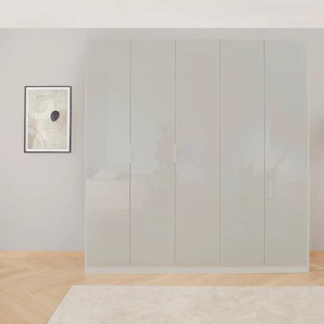 Drehtürenschrank RAUCH Kleiderschrank Schrank Garderobe KOLUNA mit hochwertiger Glasfront Schränke Gr. B/H/T: 226cm x 210cm x 54cm, 5 St., grau (seidengrau/glas seidengrau) inkl. 2 Innenschubladen sowie extra Einlegeböden MADE IN GERMANY