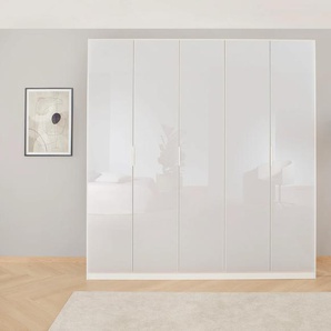 Drehtürenschrank RAUCH Kleiderschrank Schrank Garderobe KOLUNA mit hochwertiger Glasfront Schränke Gr. B/H/T: 226cm x 229cm x 54cm, 5 St., weiß (alpinweiß/glas kristallweiß) inkl. 2 Innenschubladen sowie extra Einlegeböden MADE IN GERMANY