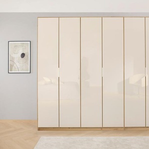 Drehtürenschrank RAUCH Kleiderschrank Schrank Garderobe KOLUNA mit hochwertiger Glasfront Schränke Gr. B/H/T: 271 cm x 210 cm x 54 cm, 6 St., beige (eiche artisan, glas champagner) inkl. 2 Innenschubladen sowie extra Einlegeböden MADE IN GERMANY