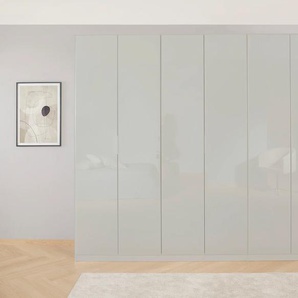 Drehtürenschrank RAUCH Kleiderschrank Schrank Garderobe KOLUNA mit hochwertiger Glasfront Schränke Gr. B/H/T: 271cm x 229cm x 54cm, 6 St., grau (seidengrau/glas seidengrau) inkl. 2 Innenschubladen sowie extra Einlegeböden MADE IN GERMANY