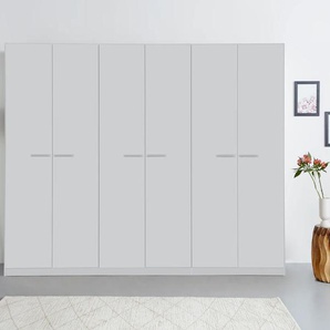 Drehtürenschrank RAUCH Kleiderschrank Schrank Garderobe TOPSELLER OTELI inkl. Inneneinteilung Schränke Gr. B/H/T: 270cm x 210cm x 54cm, Ohne Spiegel, grau (seidengrau) mit 3 Innenschubladen extra Böden optional Spiegel MADE IN GERMANY