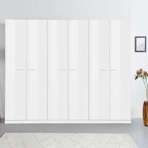 Drehtürenschrank RAUCH Kleiderschrank Schrank Garderobe TOPSELLER OTELI inkl. Inneneinteilung Schränke Gr. B/H/T: 270cm x 210cm x 54cm, Ohne Spiegel, weiß (weiß/hochglanz weiß) mit 3 Innenschubladen extra Böden optional Spiegel MADE IN GERMANY