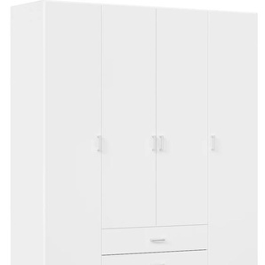 Drehtürenschrank RAUCH Kleiderschrank Schrank Garderobe Wäscheschrank GAMMA in 3 Breiten Schränke Gr. B/H/T: 181cm x 210cm x 54cm, 4 St., weiß (alpinweiß) mit 6 Schubladen, in schlichtem Design TOPSELLER MADE IN GERMANY