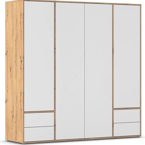 Drehtürenschrank RAUCH Kleiderschrank Schrank Garderobe Wäscheschrank NABILA viel Stauraum Schränke Gr. B/H/T: 187cm x 194cm x 53cm, 4 St., weiß (eiche artisan/alpinweiß) mit 2 Schubladen und Push-to-Open Funktion TOPSELLER MADE IN GERMANY