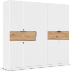 Drehtürenschrank RAUCH Kleiderschrank Schrank Garderobe Wäscheschrank TICAO mit 2 Schubladen Schränke Gr. B/H/T: 226cm x 210cm x 54cm, 9 St., weiß (alpinweiß/eiche artisan) die in der Höhe variabel positioniert werden können MADE IN GERMANY