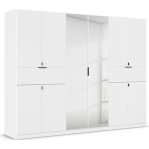 Drehtürenschrank RAUCH Kleiderschrank Schrank Garderobe Wäscheschrank TICAO mit 2 Schubladen Schränke Gr. B/H/T: 271cm x 210cm x 54cm, 10 St., weiß (alpinweiß) die in der Höhe variabel positioniert werden können MADE IN GERMANY