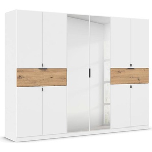 Drehtürenschrank RAUCH Kleiderschrank Schrank Garderobe Wäscheschrank TICAO mit 2 Schubladen Schränke Gr. B/H/T: 271cm x 210cm x 54cm, 10 St., weiß (alpinweiß/eiche artisan) die in der Höhe variabel positioniert werden können MADE IN GERMANY