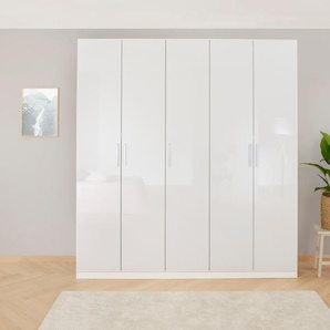 Drehtürenschrank RAUCH Koluna Schränke Gr. B/H/T: 226cm x 229cm x 54cm, 5 St., weiß (alpinweiß/hochglanz weiß) Hochglanzfront, inkl. 2 Innenschubladen sowie extra Böden