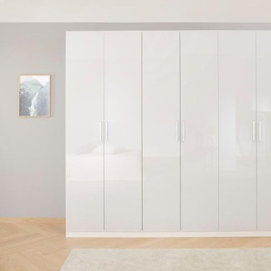 Drehtürenschrank RAUCH Koluna Schränke Gr. B/H/T: 271cm x 210cm x 54cm, 6 St., weiß (alpinweiß/hochglanz weiß) Hochglanzfront, inkl. 2 Innenschubladen sowie extra Böden